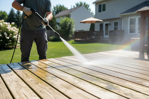 Professional deck and patio power washing service