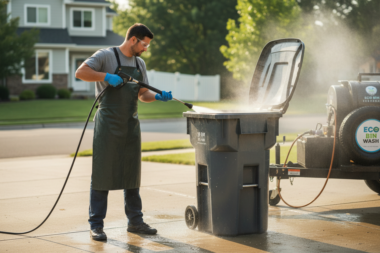 Professional trash bin cleaning and sanitization service